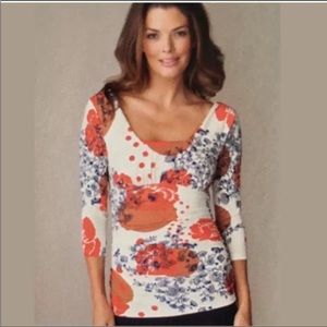 CAbi Style #955 3/4 Sleeve Floral Top